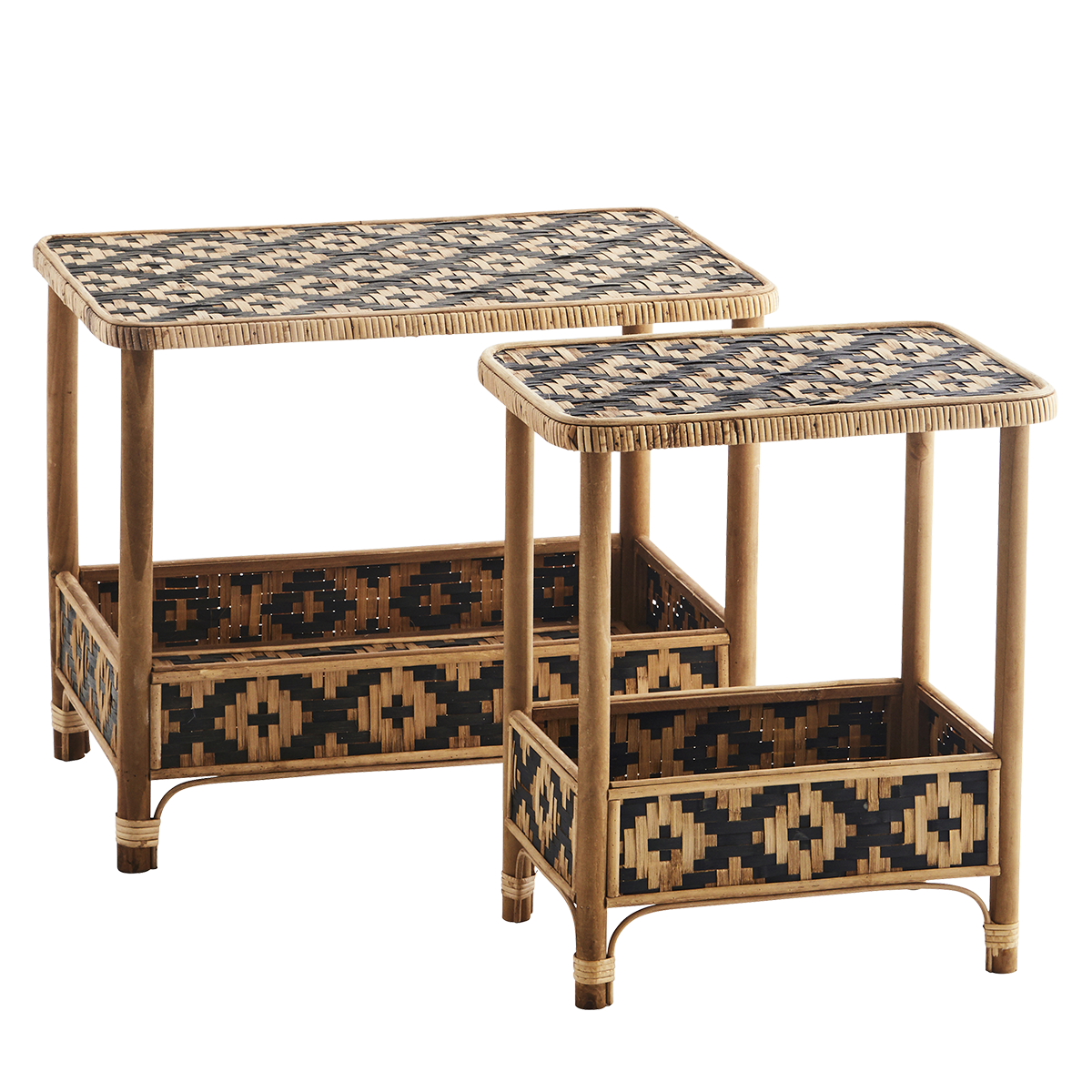 Bamboo coffee tables w/ shelf