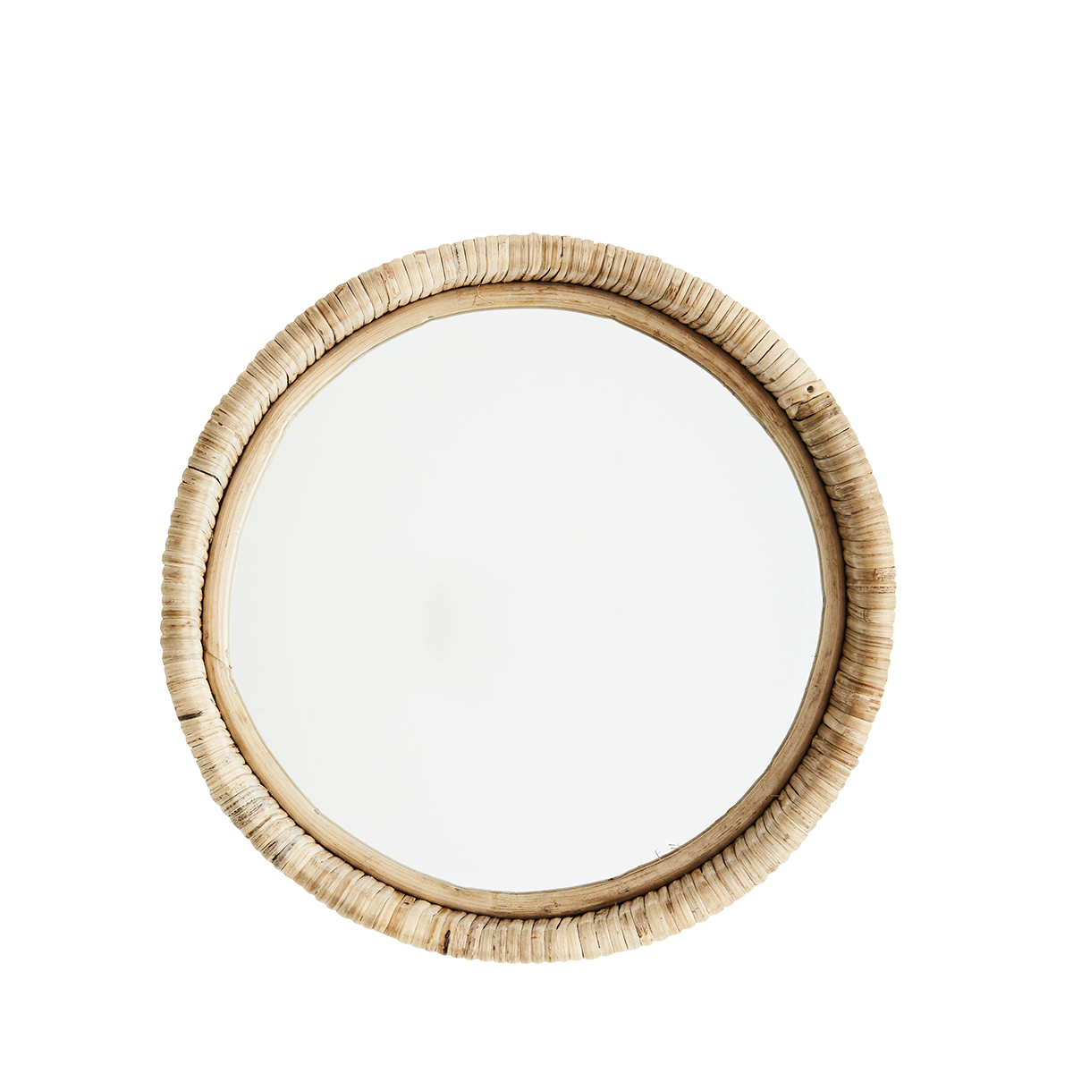 Round mirror w/ bamboo frame