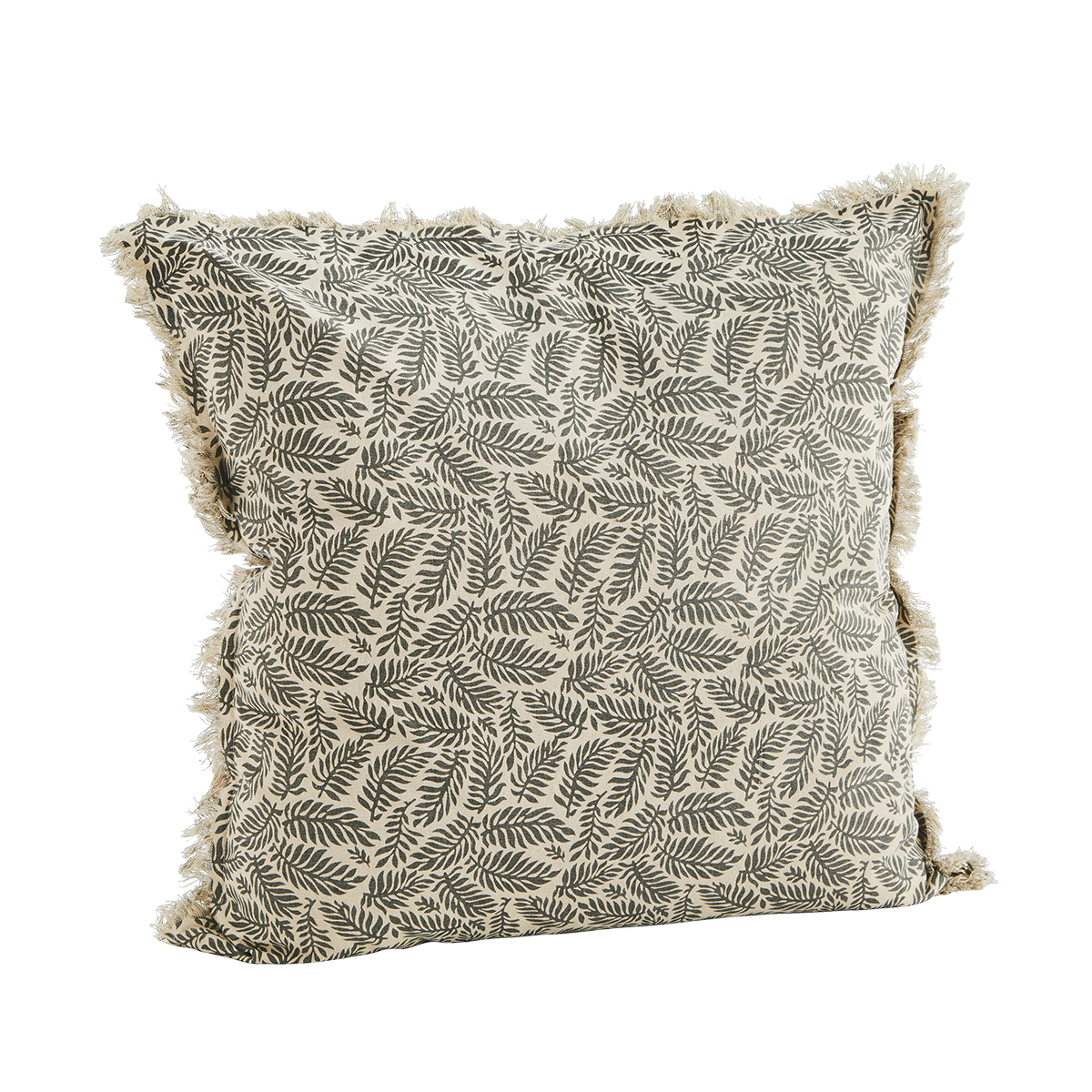 Printed cushion cover w/ fringes
