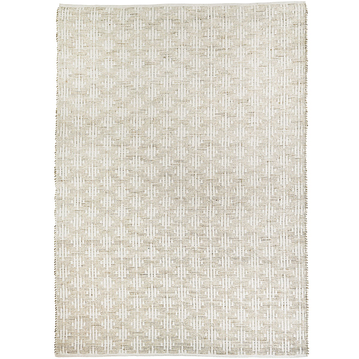 Handwoven seagrass rug w/ cotton