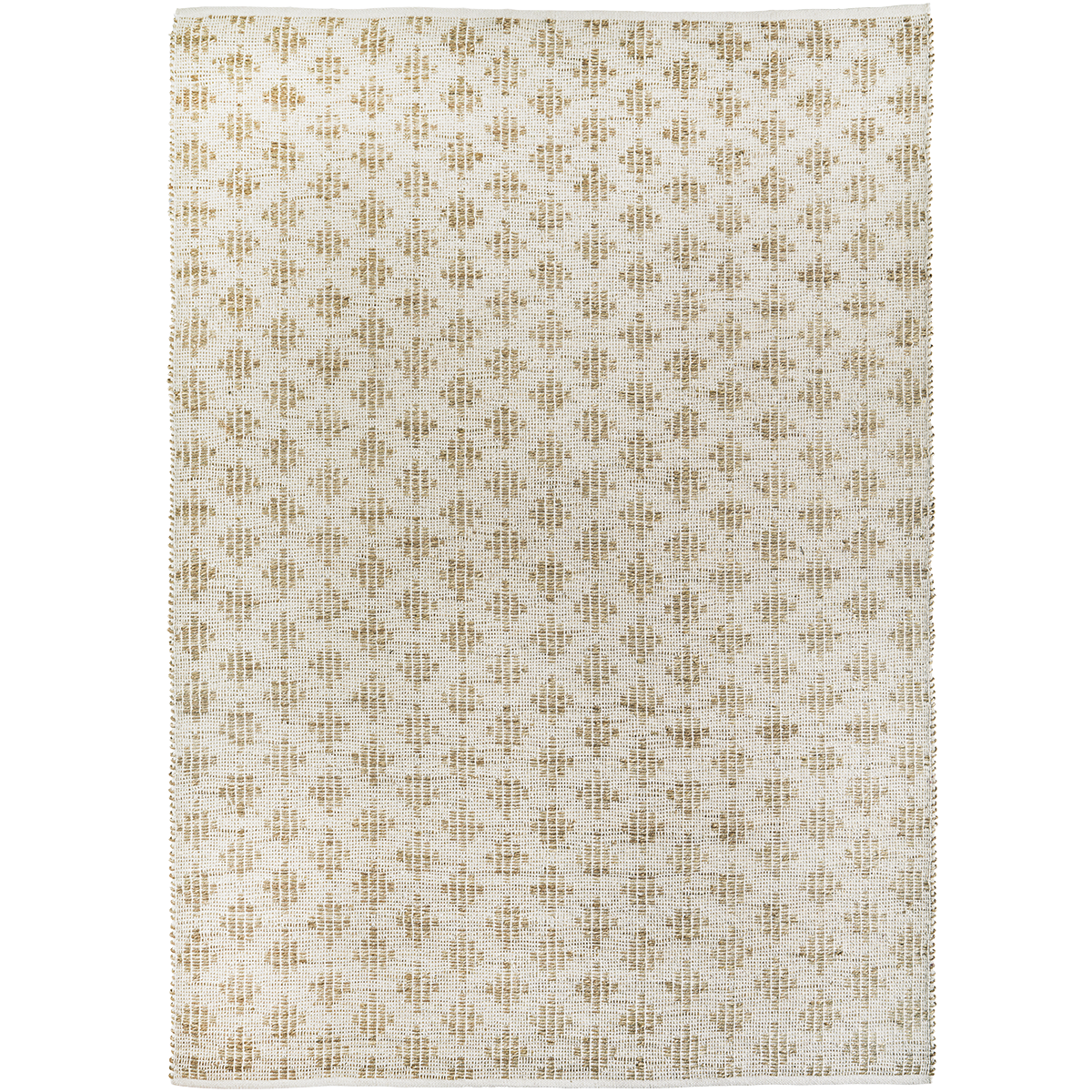Handwoven seagrass rug w/ cotton