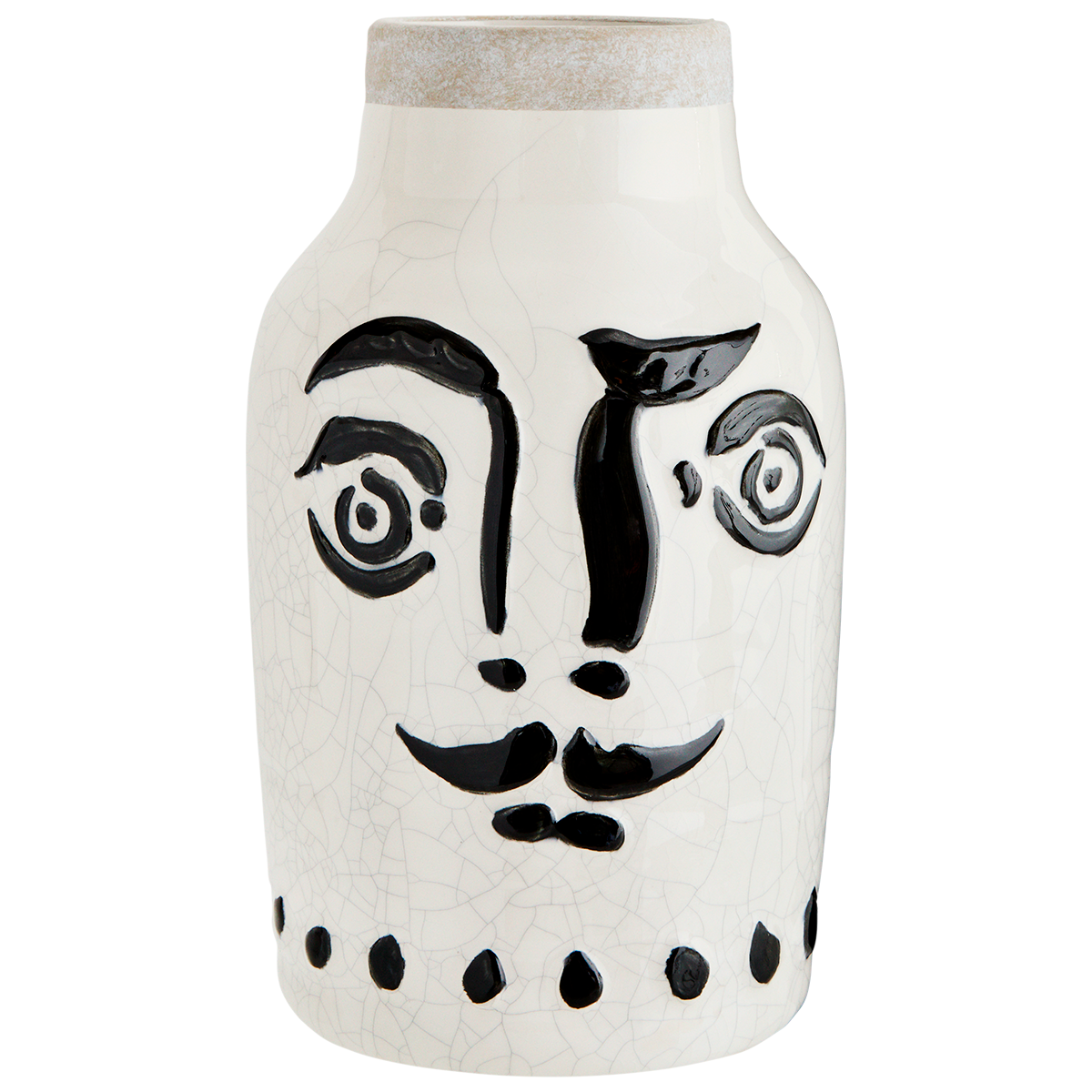 Stoneware vase w/ face 