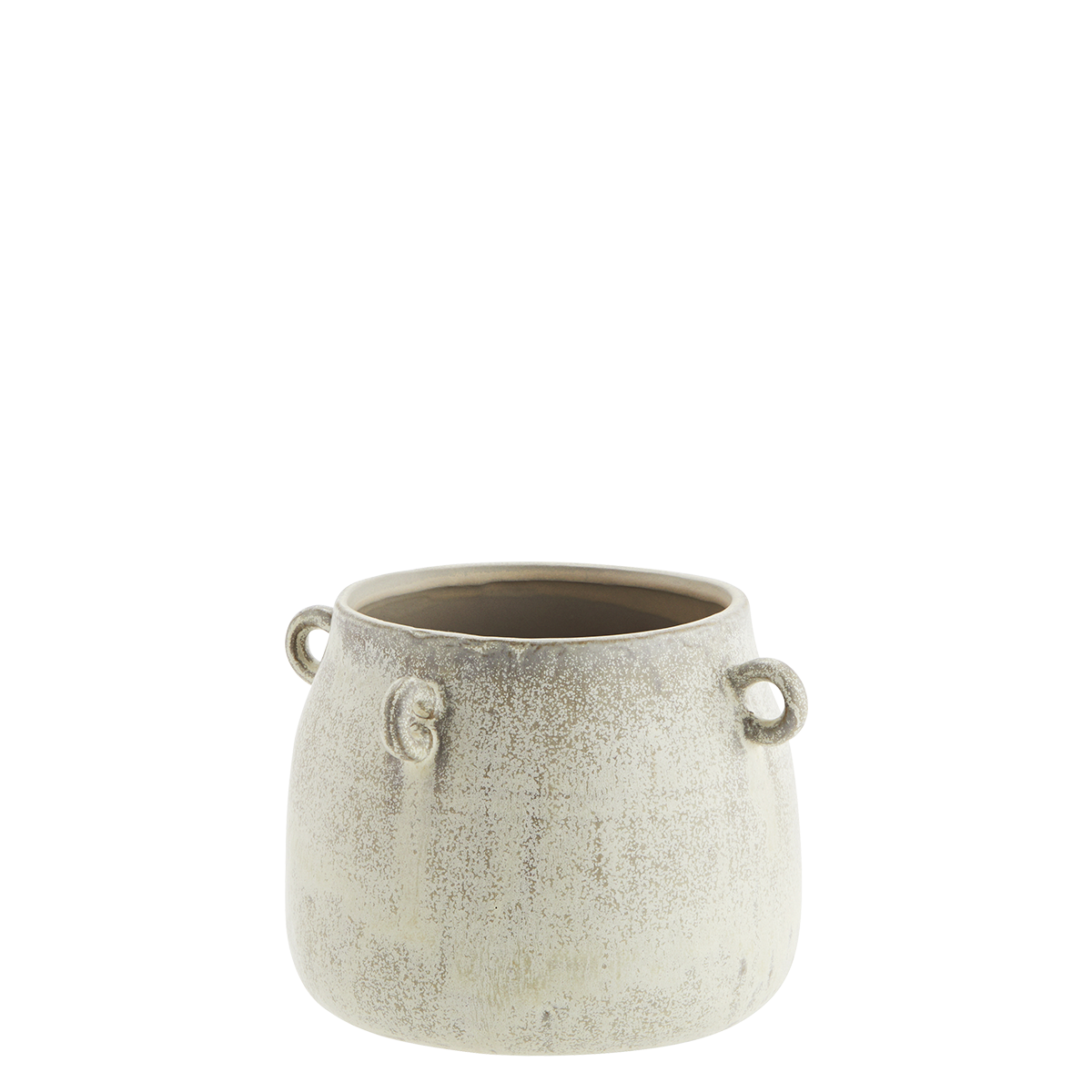 Stoneware flower pot w/ rings