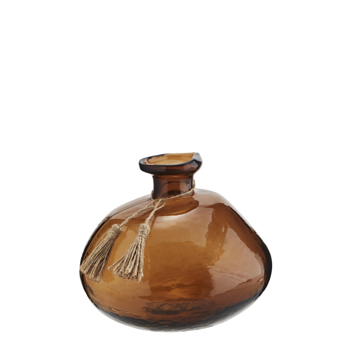Organic shaped glass vase w/ tassels