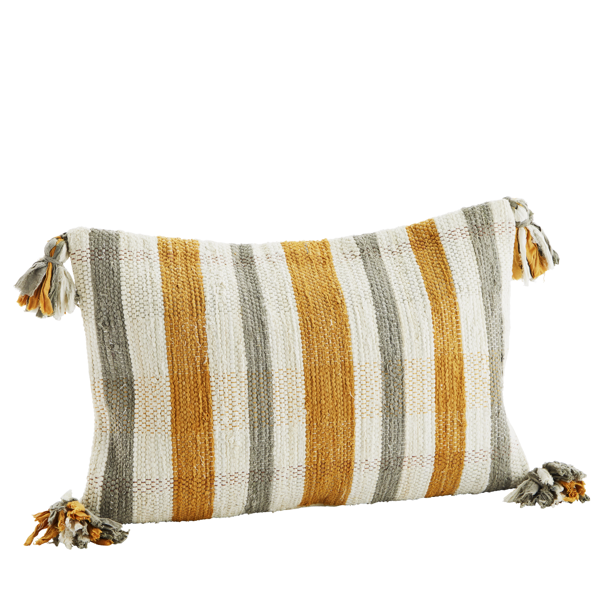 Striped rag cushion cover