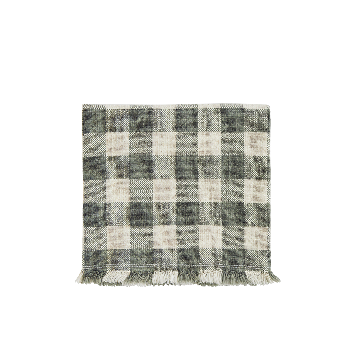 Checked kitchen towel w/ fringes