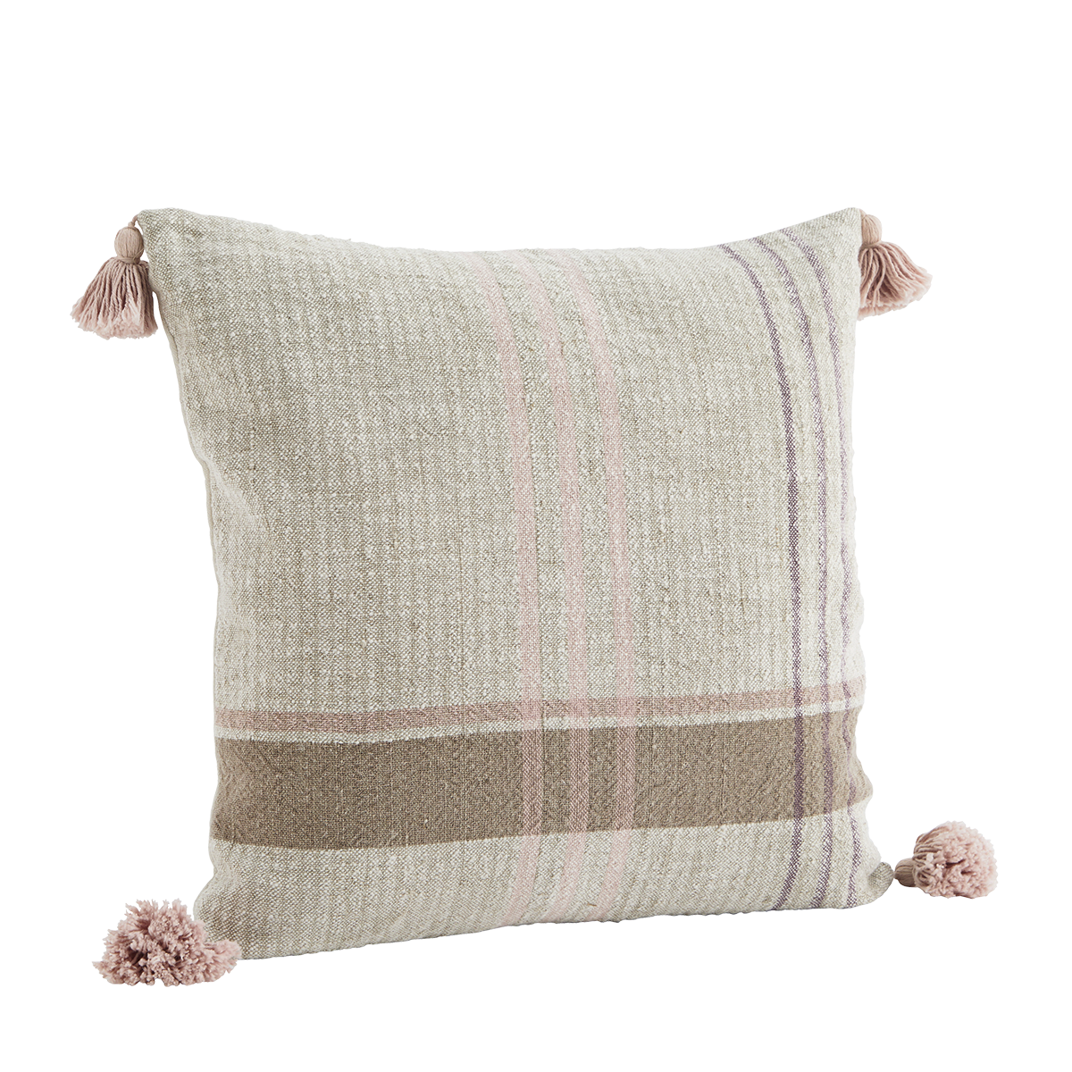 Woven cushion cover w/ tassels