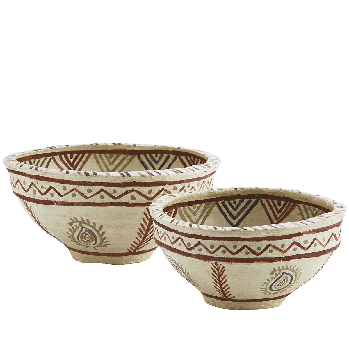 Handpainted paper mache bowls