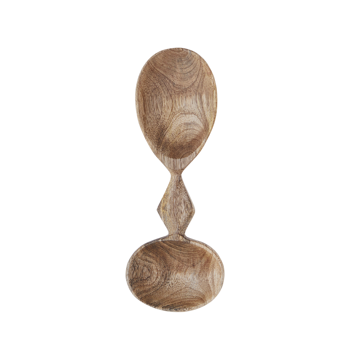 Hand carved wooden double spoon