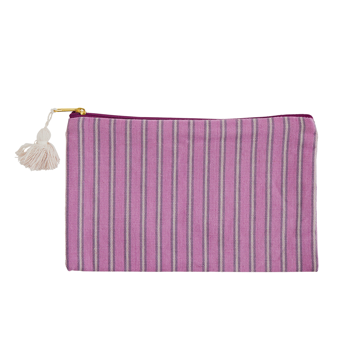 Striped cotton purse