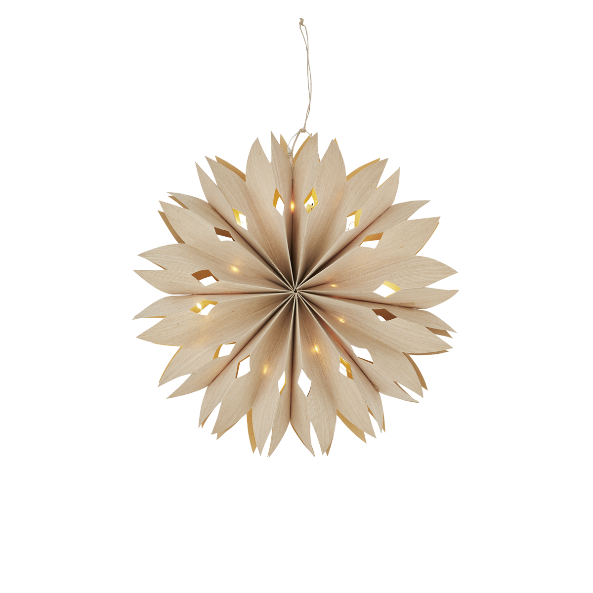 Veneer paper star w/ lights