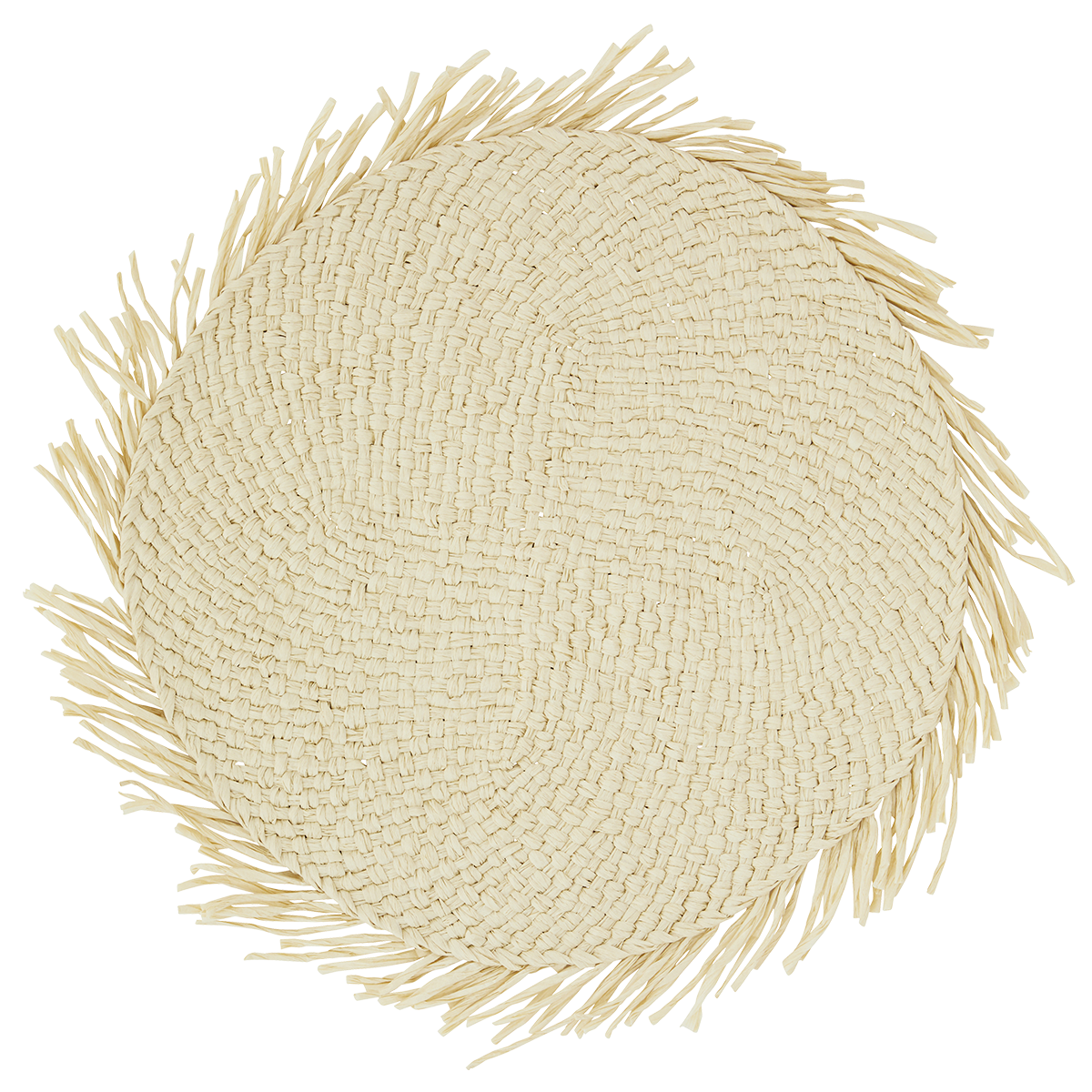 Paper rope placemat w/ fringes