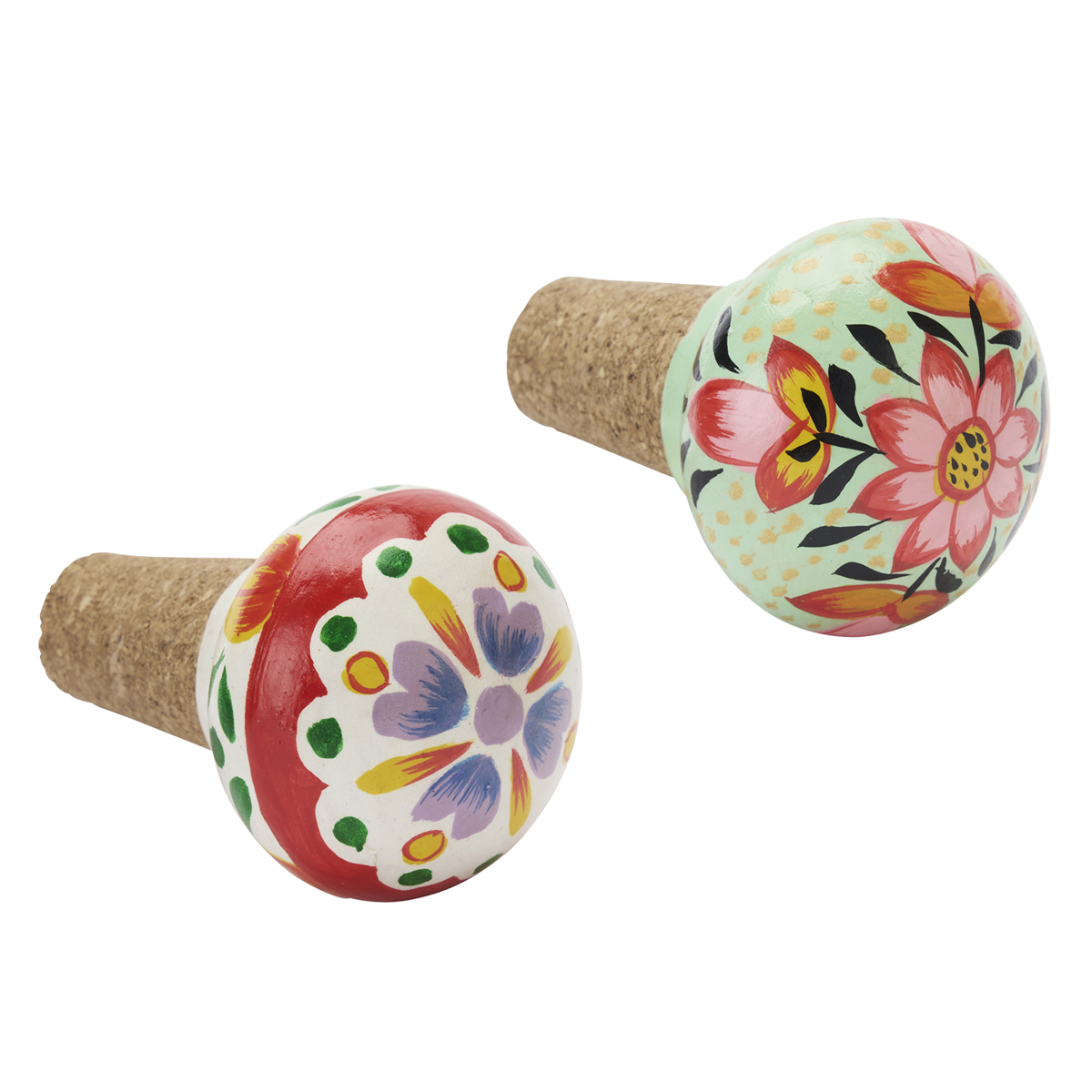 Hand-painted stoneware bottle stopper