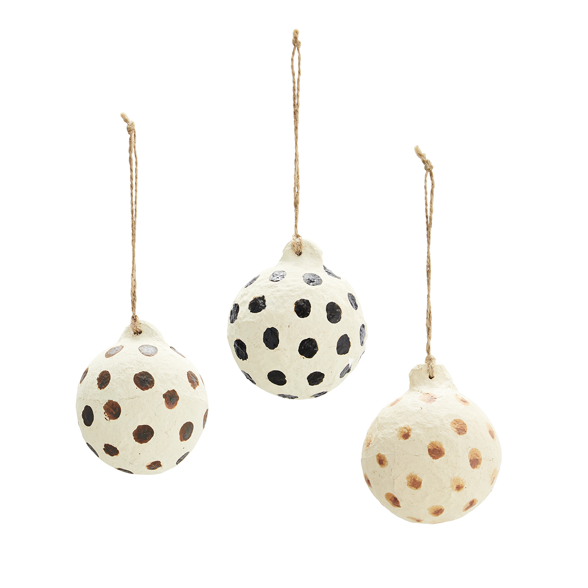 Handmade paper pulp balls w/ dots