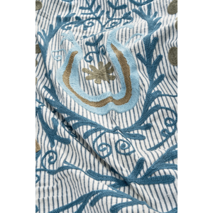 Suzani embroidered cotton throw
