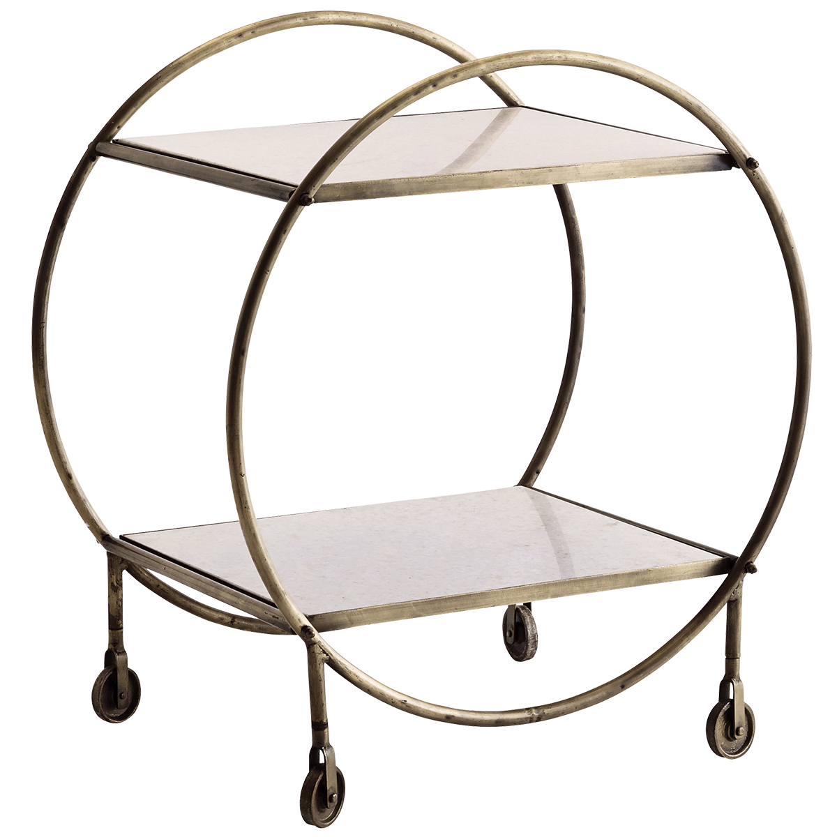 Iron trolley w/ marble Iron trolley w/ marble