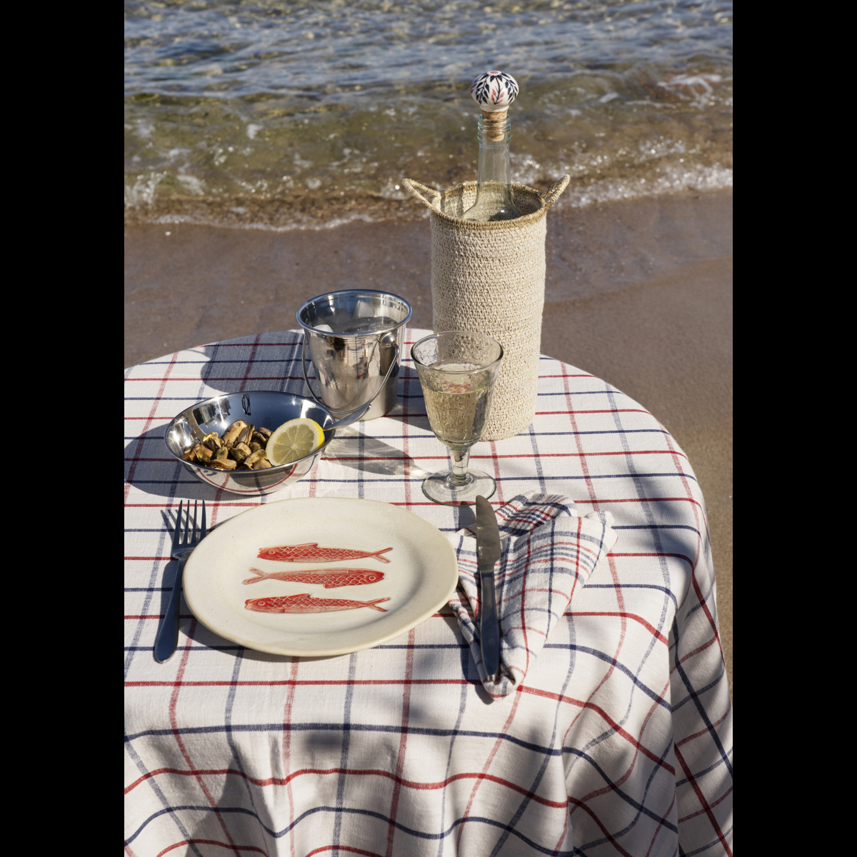 Checked cotton napkins