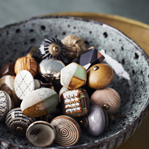 Hand-painted stoneware doorknob