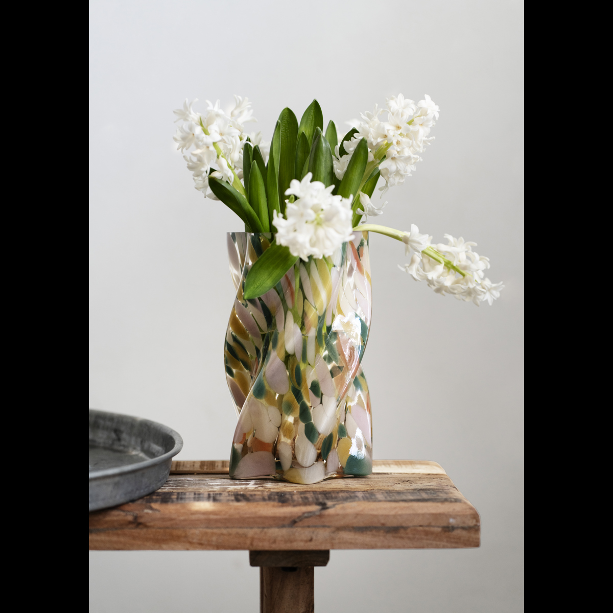 Dotted glass vase
