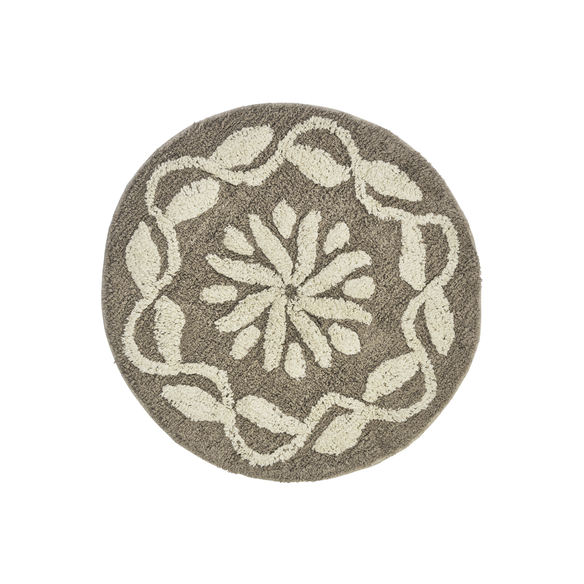 Round tufted bath mat