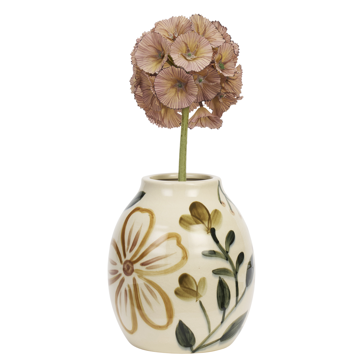 Hand-painted stoneware vase