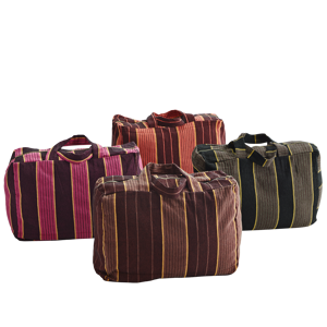 Striped cotton travel bag