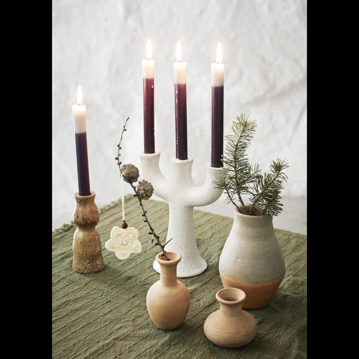 Stoneware candle holder