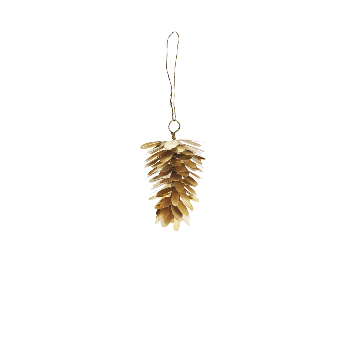 Hanging brass pinecone