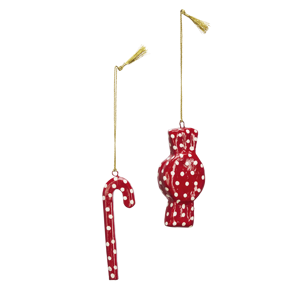Handmade paper mache christmas ornaments