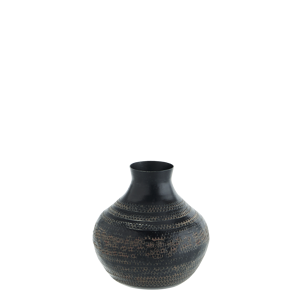 Hammered aluminum vase