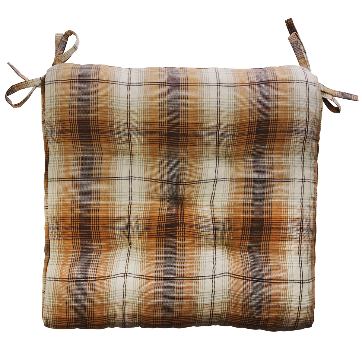 Checked cotton chair pad