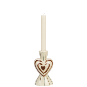 Hand-painted candle holder w/ heart