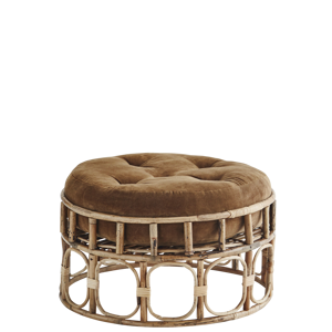 Round bamboo pouf