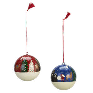 Handmade paper mache christmas balls