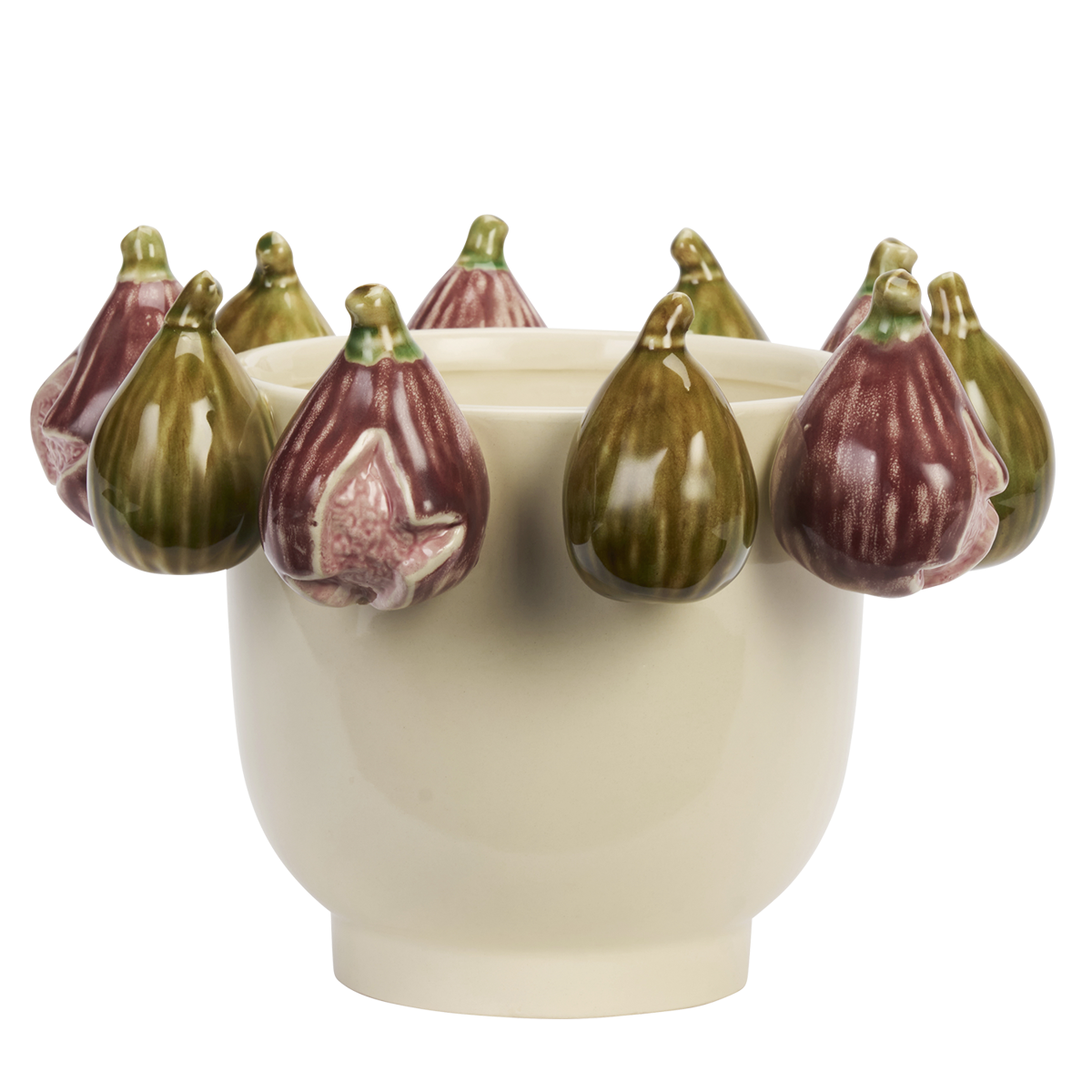 Stoneware flowerpot w/ figs