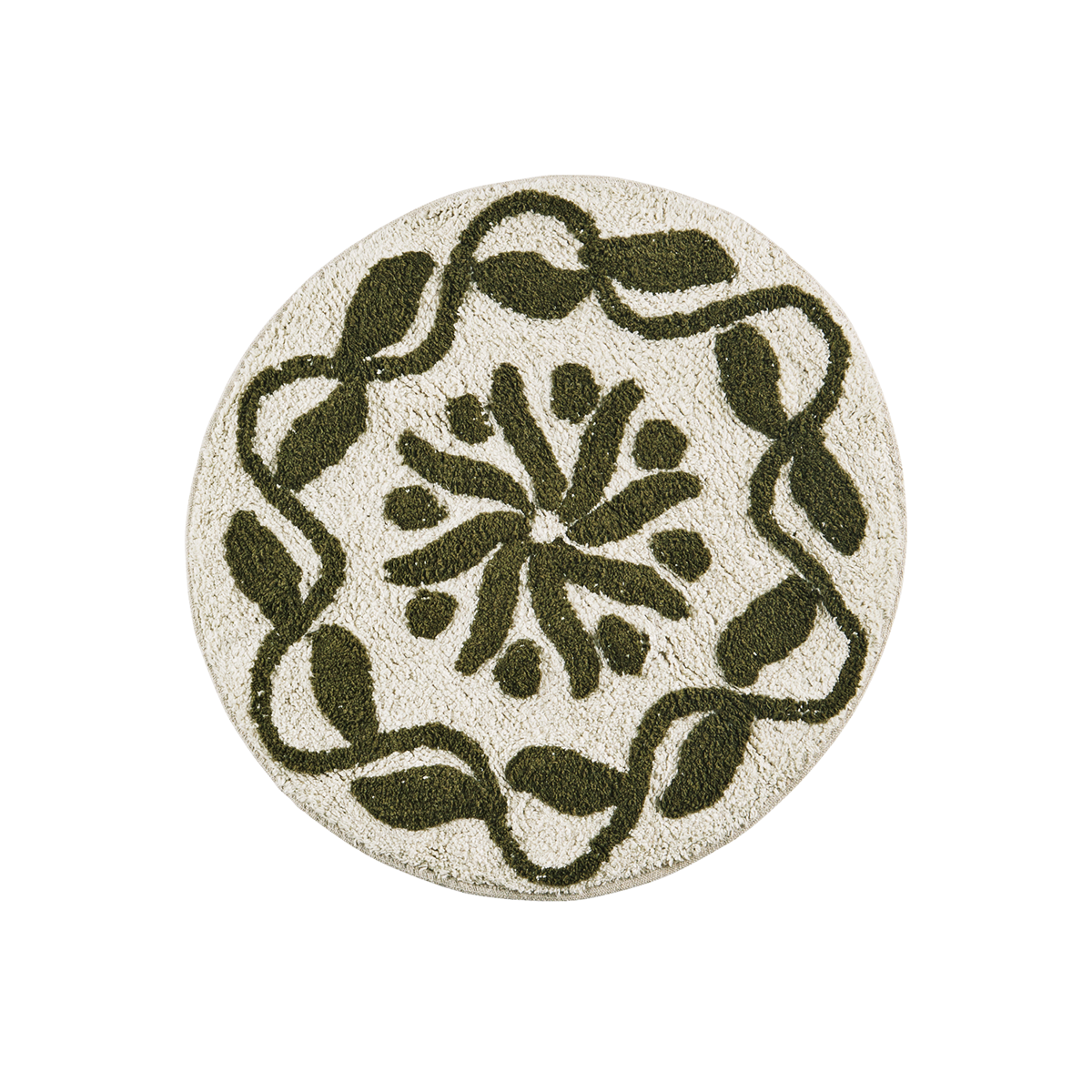 Round tufted bath mat