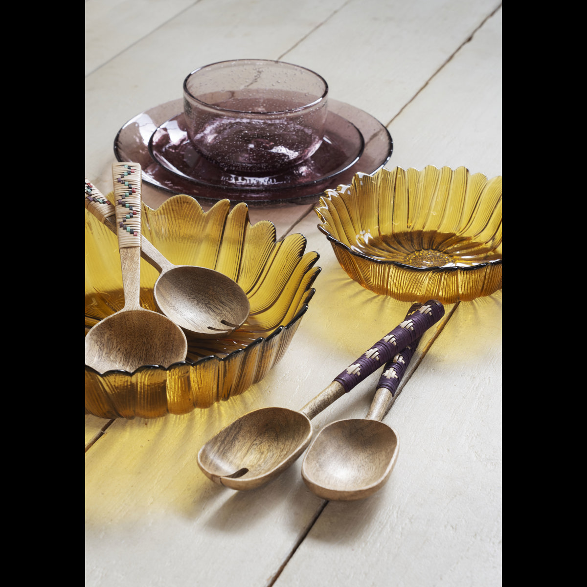 Sunflower glass bowls