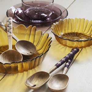 Wooden salad set w/ bamboo