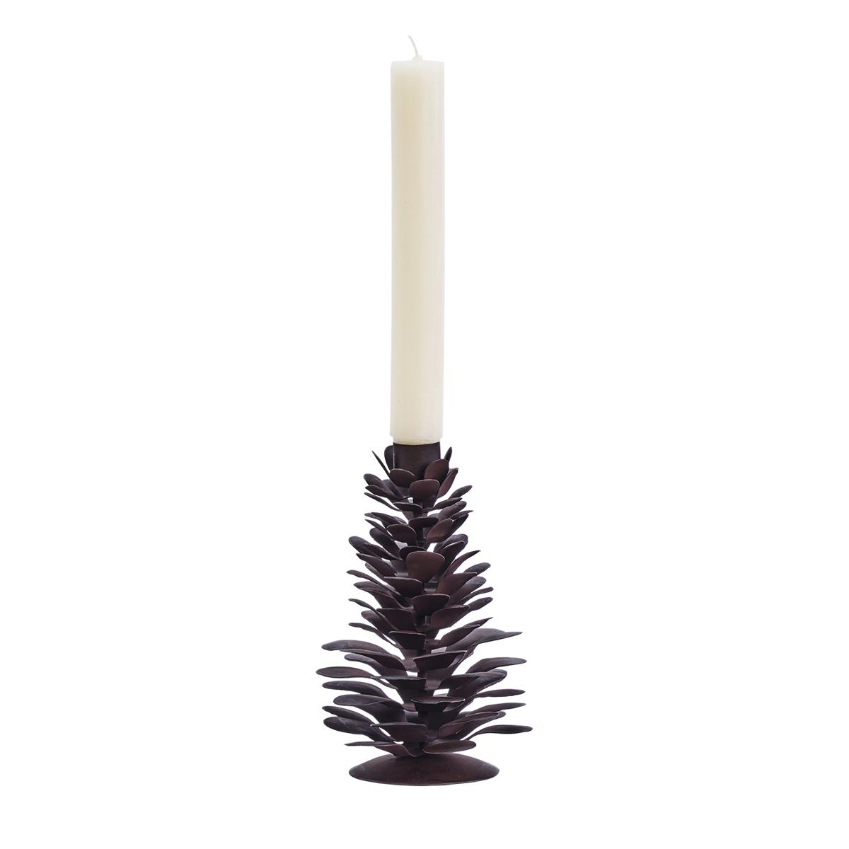 Iron pinecone candle holder