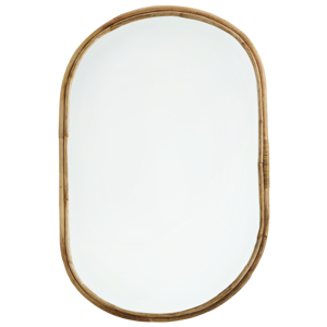 Oval mirror w/ bamboo frame