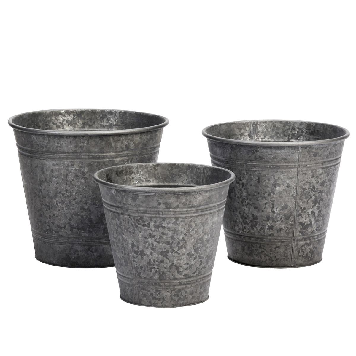 Galvanised iron planters