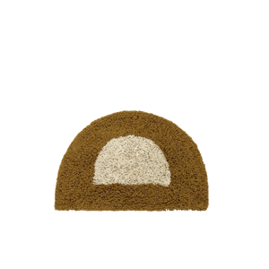 Tufted half-round bath mat