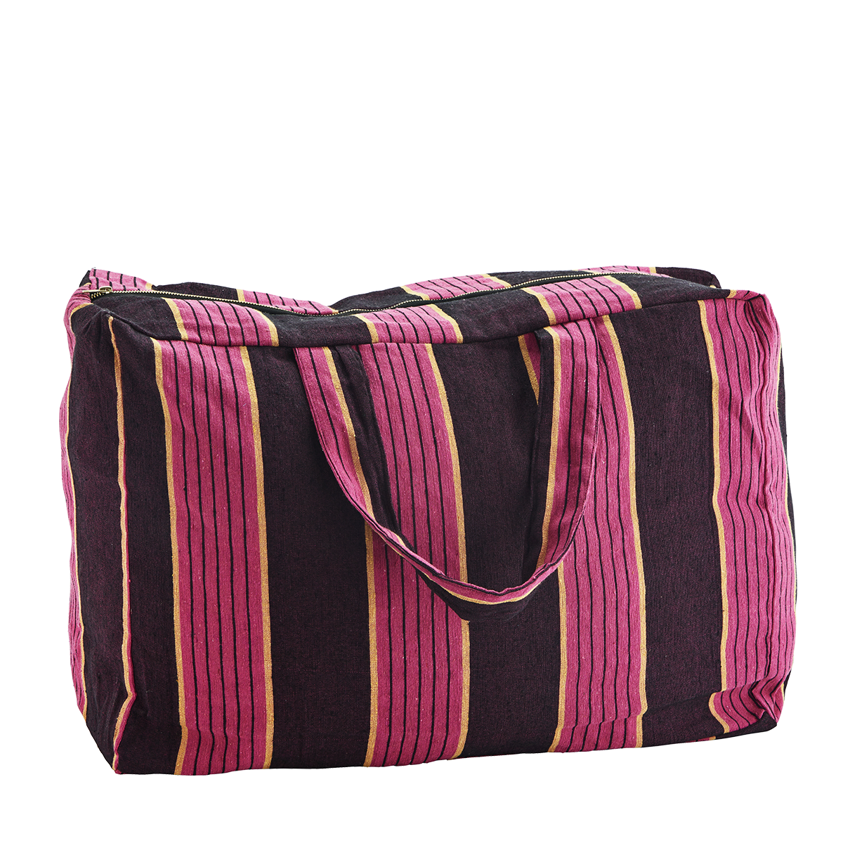 Striped cotton travel bag