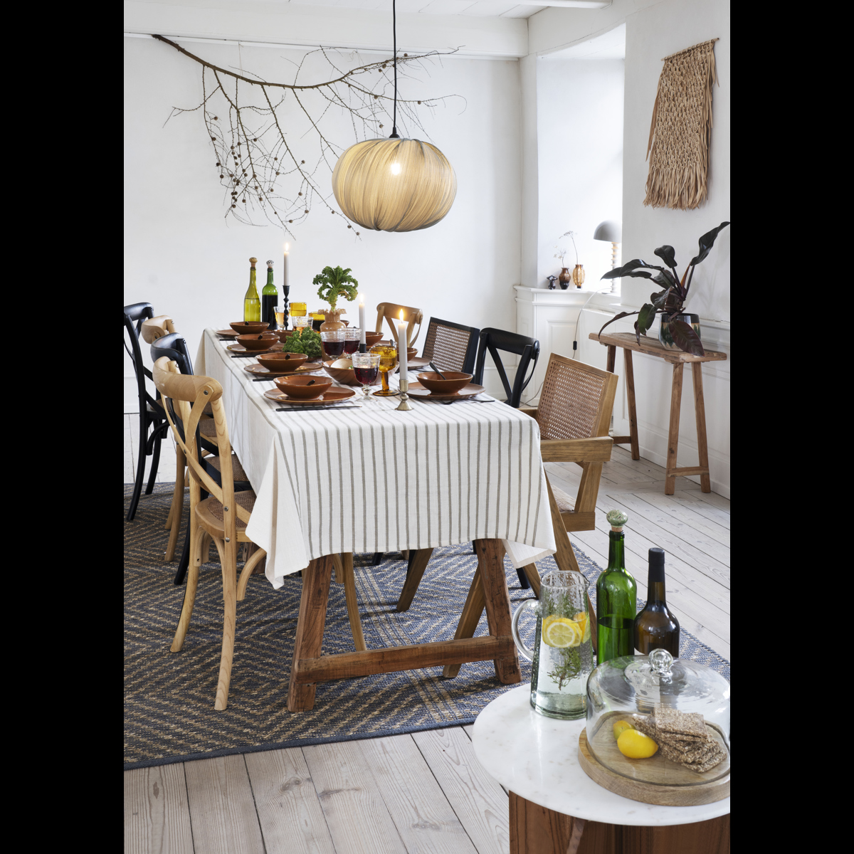 Wooden chair w/ rattan