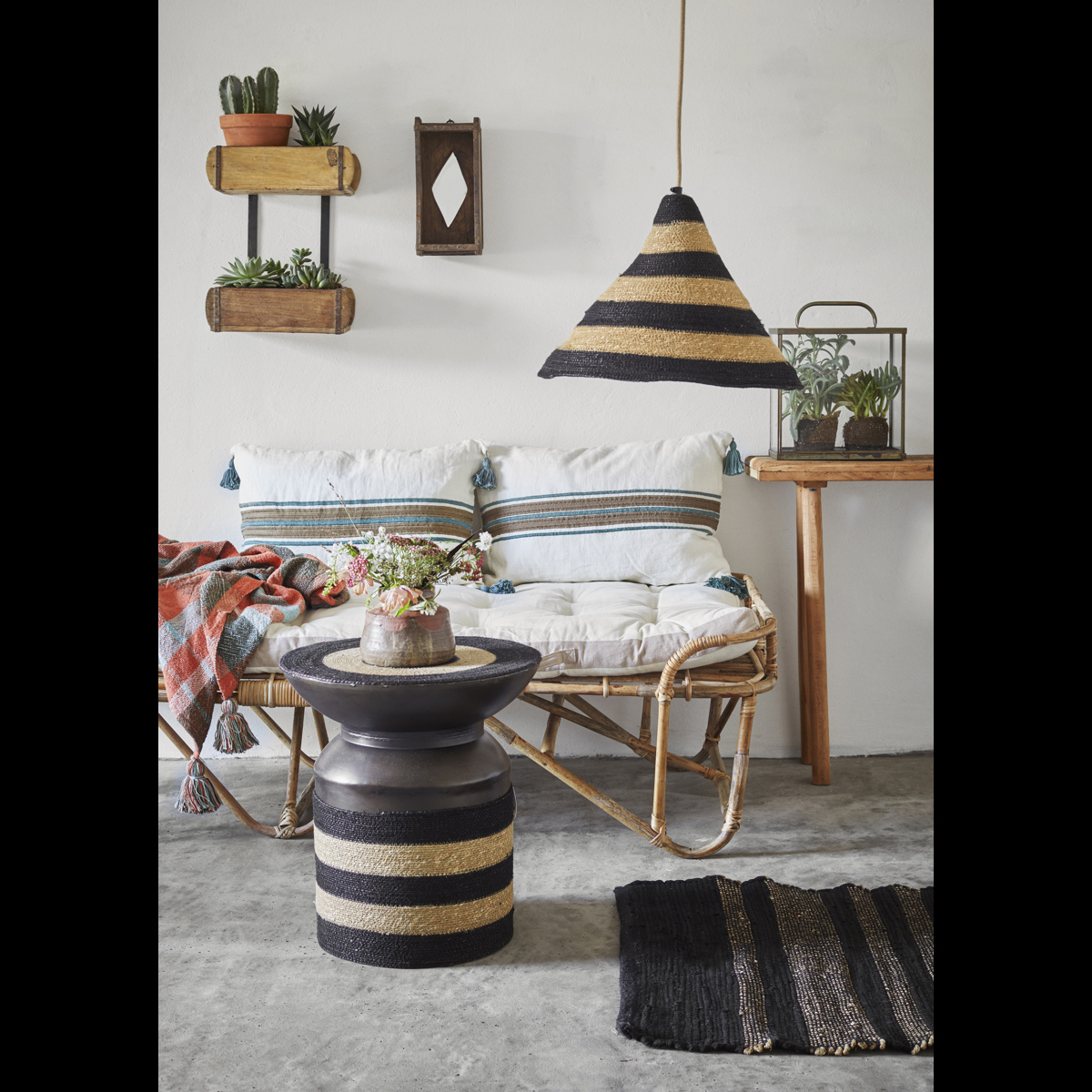 Recycled wooden console table