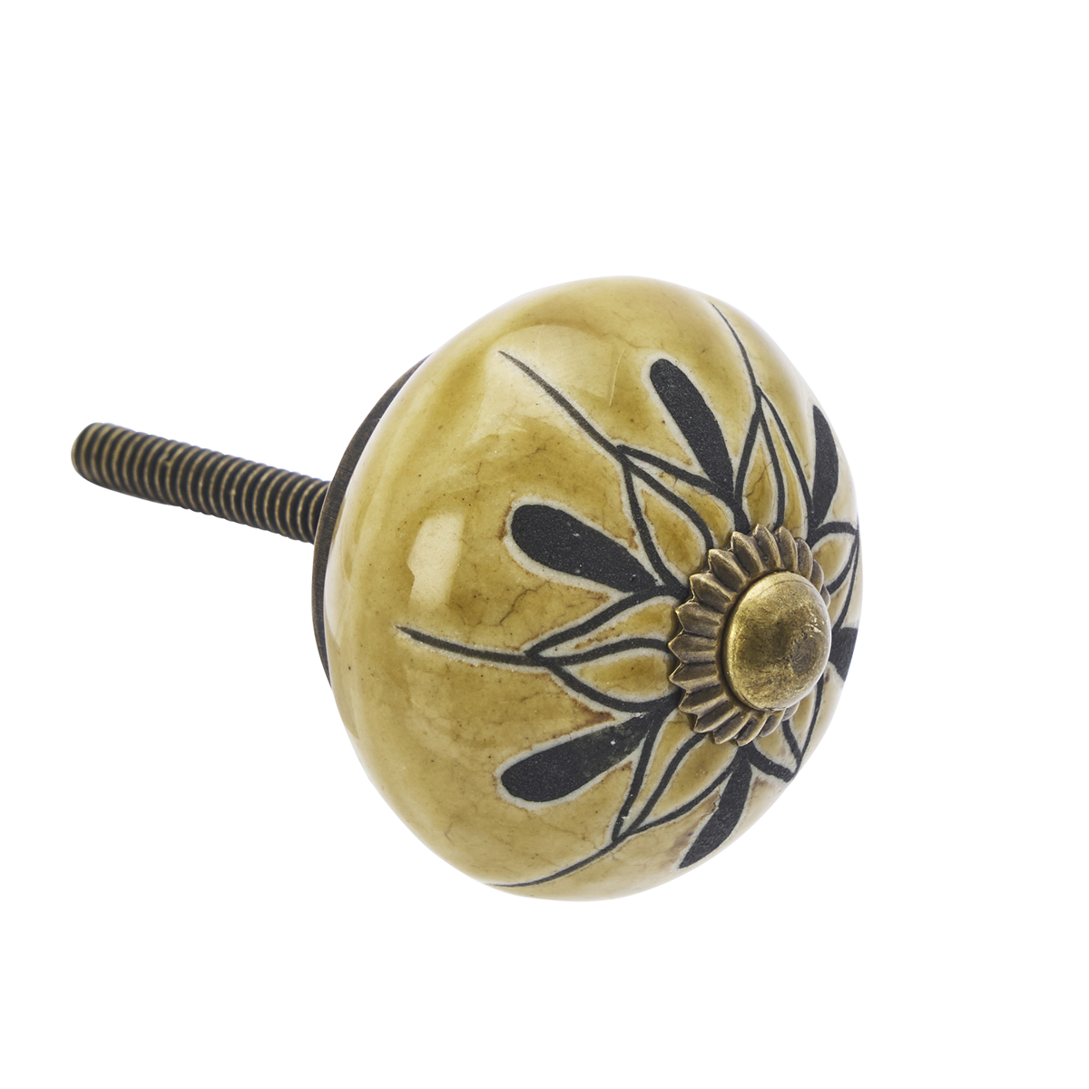 Hand-painted stoneware doorknob