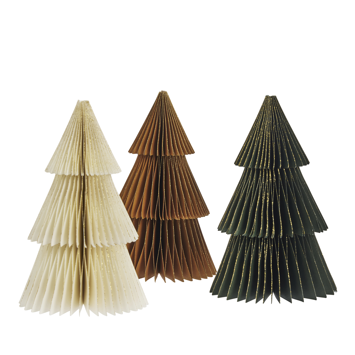 Standing paper trees w/ glitter