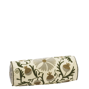 Suzani embroidered bolster cushion