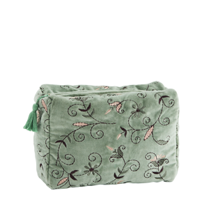 Embroidered velvet washbag