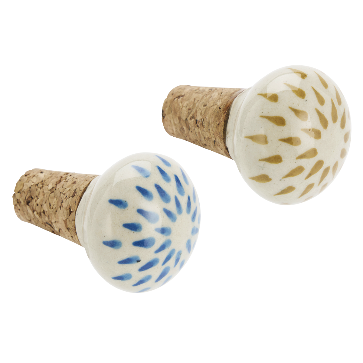 Hand-painted stoneware bottle stopper